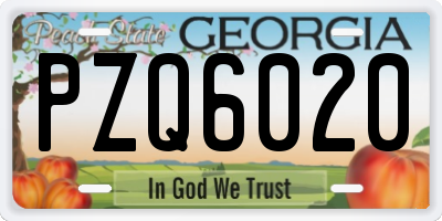 GA license plate PZQ6020