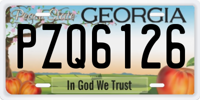 GA license plate PZQ6126