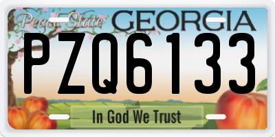 GA license plate PZQ6133