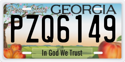 GA license plate PZQ6149
