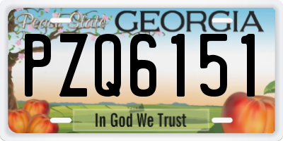 GA license plate PZQ6151