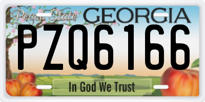 GA license plate PZQ6166