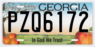 GA license plate PZQ6172