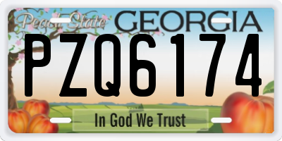 GA license plate PZQ6174