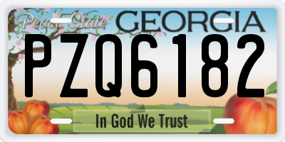 GA license plate PZQ6182