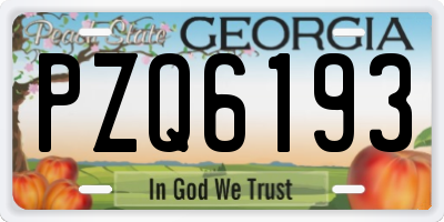 GA license plate PZQ6193