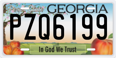 GA license plate PZQ6199