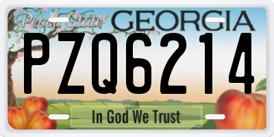 GA license plate PZQ6214