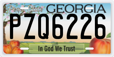 GA license plate PZQ6226