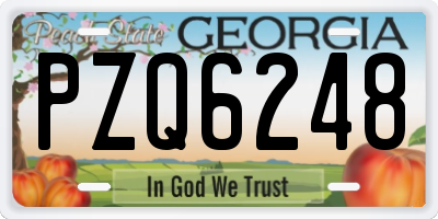 GA license plate PZQ6248
