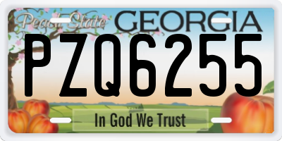 GA license plate PZQ6255