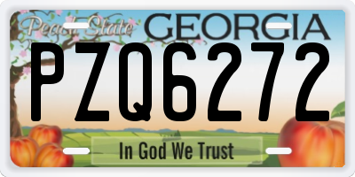 GA license plate PZQ6272