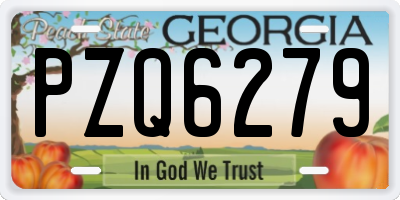 GA license plate PZQ6279