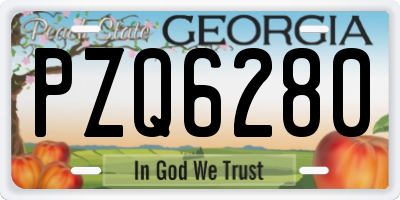 GA license plate PZQ6280