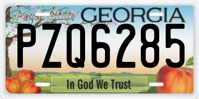 GA license plate PZQ6285