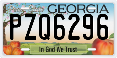 GA license plate PZQ6296