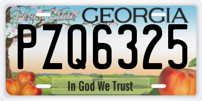 GA license plate PZQ6325