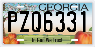 GA license plate PZQ6331