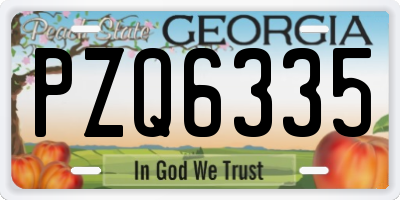 GA license plate PZQ6335
