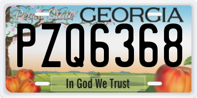 GA license plate PZQ6368