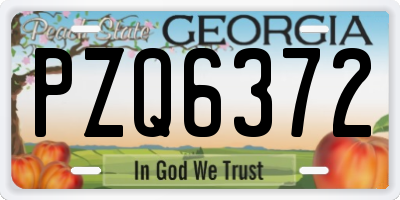 GA license plate PZQ6372