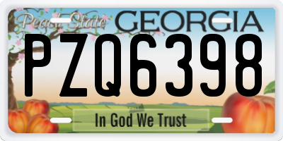 GA license plate PZQ6398