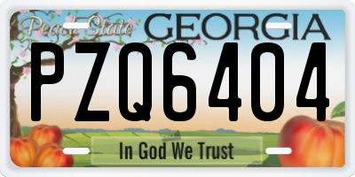 GA license plate PZQ6404