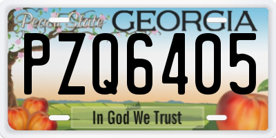 GA license plate PZQ6405