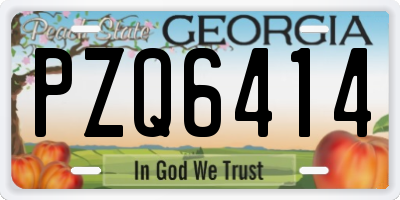 GA license plate PZQ6414