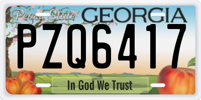 GA license plate PZQ6417