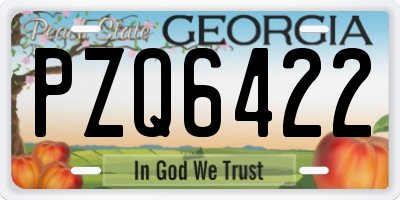 GA license plate PZQ6422