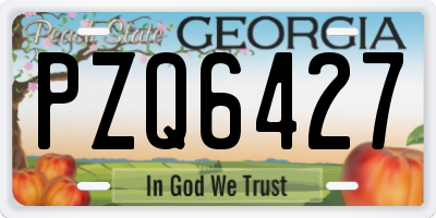 GA license plate PZQ6427