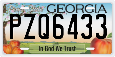 GA license plate PZQ6433