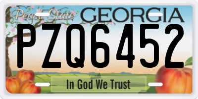 GA license plate PZQ6452