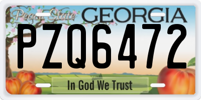 GA license plate PZQ6472
