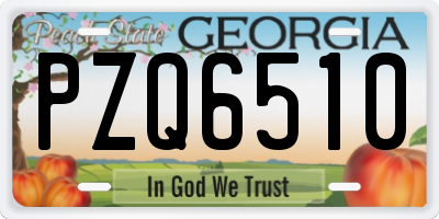 GA license plate PZQ6510