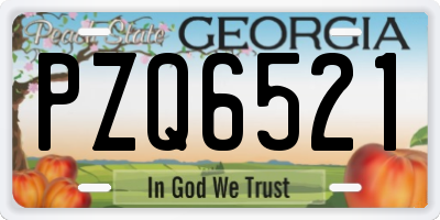 GA license plate PZQ6521