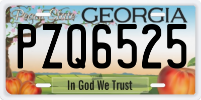 GA license plate PZQ6525