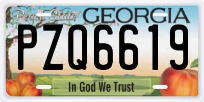 GA license plate PZQ6619