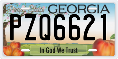 GA license plate PZQ6621