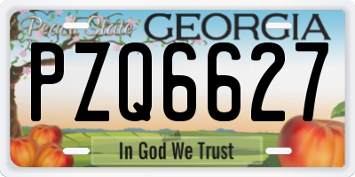 GA license plate PZQ6627