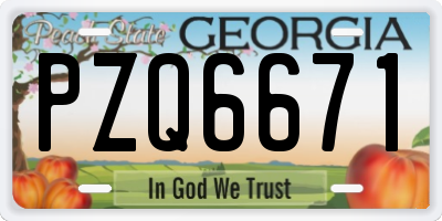 GA license plate PZQ6671