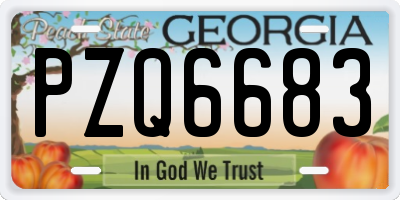 GA license plate PZQ6683