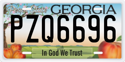 GA license plate PZQ6696