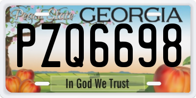 GA license plate PZQ6698