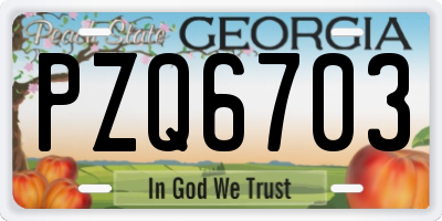 GA license plate PZQ6703