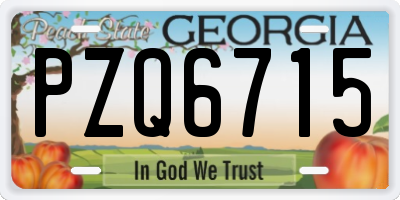GA license plate PZQ6715