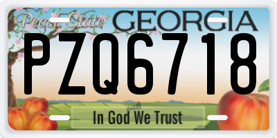 GA license plate PZQ6718