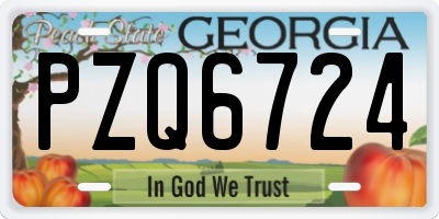 GA license plate PZQ6724