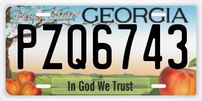 GA license plate PZQ6743